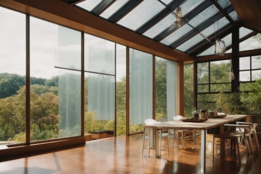 Pittsburgh home with solar window film, natural light filtering through